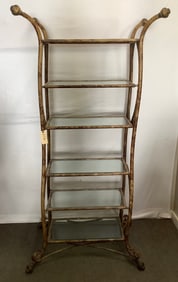 Cool 6 Tier 77" Metal and Glass Etagere 75 lbs