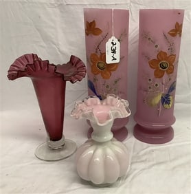 4 Delightful Pcs of Glass Cylinders - 12"h