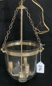 Crystal and Brass Bell Jar Fixture - 3 lbs 24"h