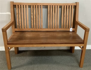 Hand Crafted 48" Cherry and Oak Bench