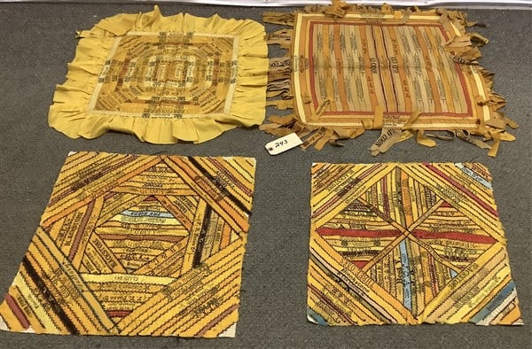 4 Cigar/Tobacco Silk Textiles: 4 Cigar/Tobacco Silk Textiles