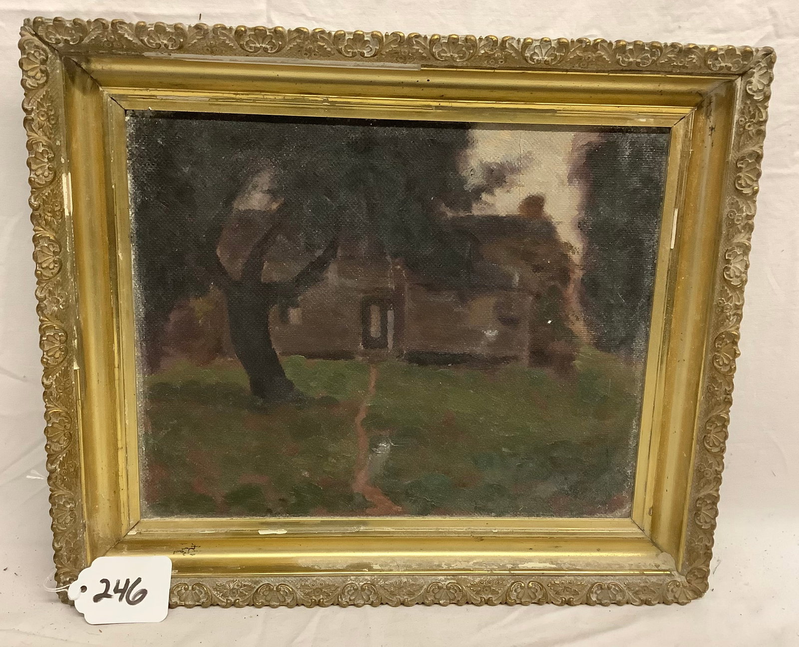Early Framed o/c Unsigned 12" x 15": Early Framed o/c Unsigned 12" x 15"