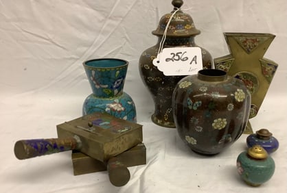 8 Pc Lot of Cloisonne' and Metal Enameled Items