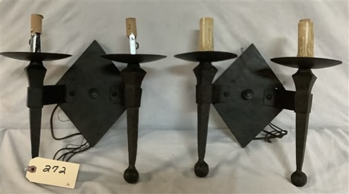 Pr. of 13" Arte De Mexico Metal 2 Arm Sconces 10 lbs