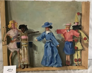 Unframed o/c Signed W. Haas 16" x 19.5" - 1 lb