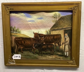 o/c Barnyard Scene - Unstretched 21" x 24"