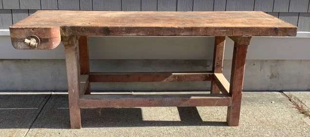 125 year Old Industrial Work Bench 76" L - 150lbs
