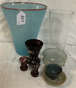 8 Pcs of Glass - Largest 12" & Smallest 2.5"