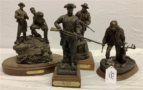 4 Patriotic and Hunting Figures 10" and 12": 4 Patriotic and Hunting Figures 10" and 12"