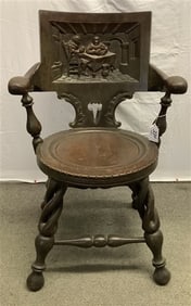 125 Year Old Carved English oak Arm Chair