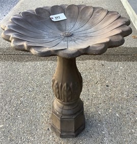 2 Part 1970's Concrete Birdbath