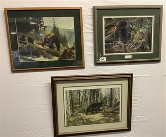 3 Framed Wildlife Prints - approx 24" x 30 " 15 lbs