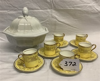 6 Aynscey Cups and Saucers - Ironstone Tureen