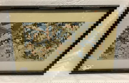 Sumo Woodblock Triptych 25" x 38"