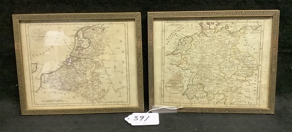 2 Small Framed Antique Maps