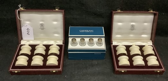 Asprey Pepper Mills and French sterling and Crystal Sals Hurricane lamps - 19"h - 3 lbs