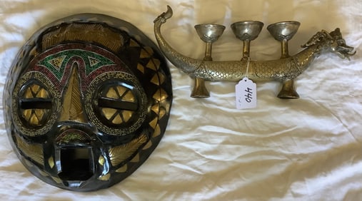 Candelabra and Lacquered Mask