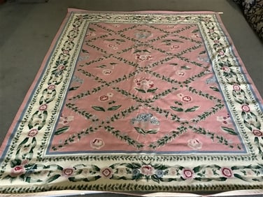 Hand Made Needlepoint Rug 7'8" x 9'8"