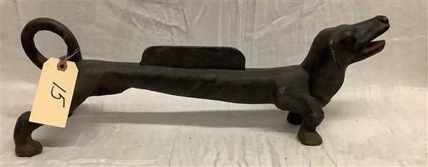21" Antique Iron Dachshund Boot Scraper
