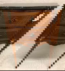 2 Drawer Ormolu Mounted Marble Top Stand