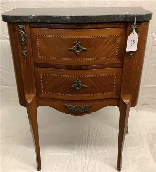 2 Drawer Ormolu Mounted Marble Top Stand (1 of 2)