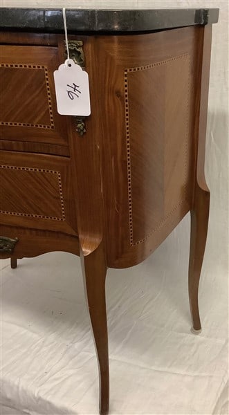 2 Drawer Ormolu Mounted Marble Top Stand - 2