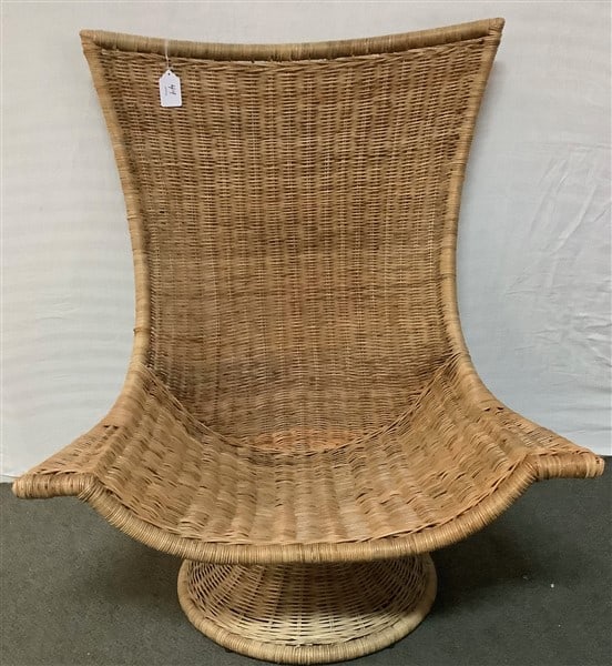 Indoor Wicker Swivel Chair 35w x 44h (1 of 2)
