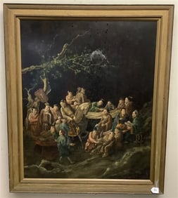 Large Vintage Painting on Masonite 42 x 53