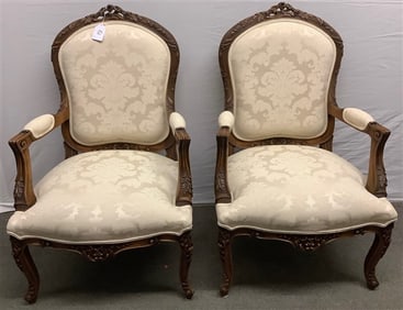 Pr French Style Armchairs