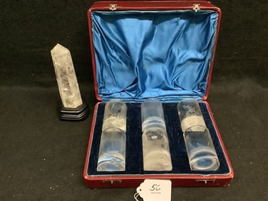 Rock Crystal Glasses and Obelisk