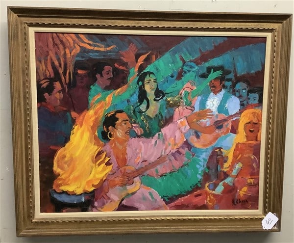 Sgnd Mid-Century o/c 36 x 52: Sgnd Mid-Century o/c 36 x 52