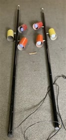 Pr Mid-Century Tension Pole Lamps