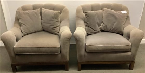 Pr Tufted James Mont Club Chairs