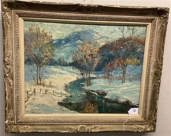 Framed Oil on Canvas sgnd F. Holmes 28 x 35