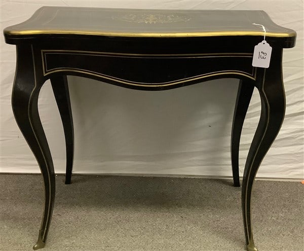 Ebonized Brass Inlaid French Games Table (1 of 3)