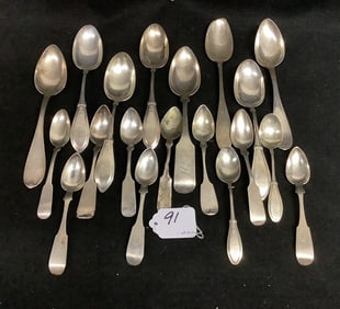 Lot of Coin Silver Spoons aprox 19 troy