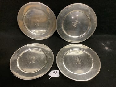4 Sterling 10" Plates approx. 39 troy
