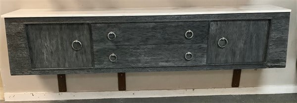 94" James Mont Marble Top Credenza Wall Brackets Included