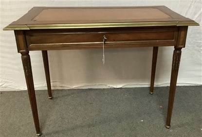 1 Drawer Leather Top Writing Desk 37w, 21 dp, 29h