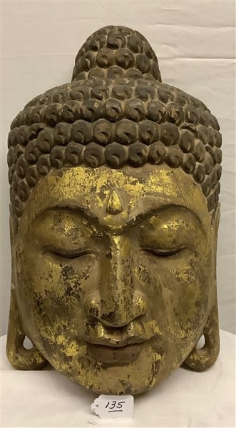 Gild Decorated Hand Carved Buddha: Gild Decorated Hand Carved Buddha - 12 x 19