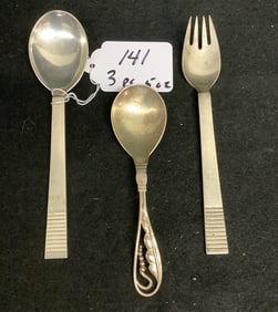 3 Georg Jensen Spoons approx. 5 troy