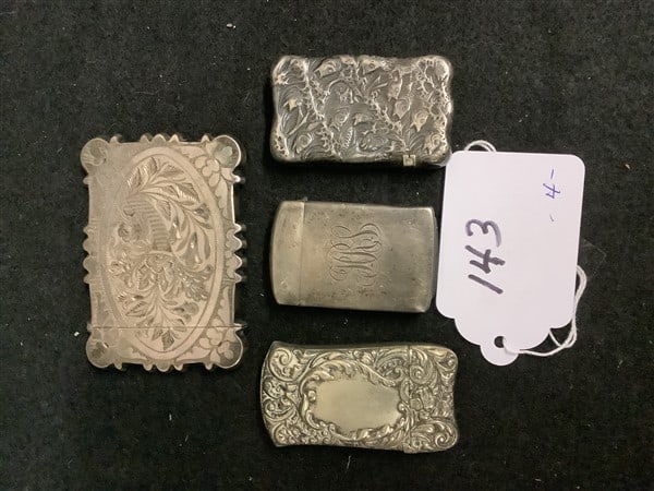 4 Sterling Match Safes approx. 5 troy: 4 Sterling Match Safes approx. 5 troy
