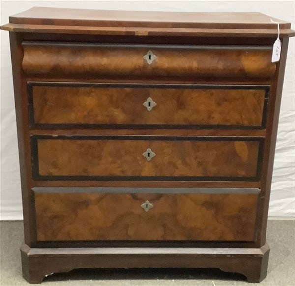 4 Drawer 19th Cent Continental Chest 18 x 36-38" high: 4 Drawer 19th Cent Continental Chest 18 x 36-38" high
