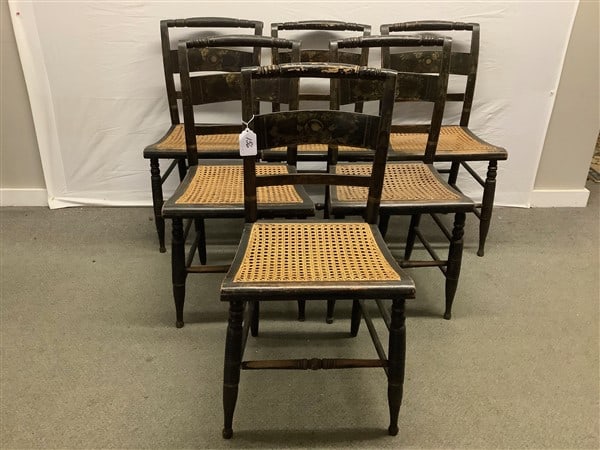 6 19th cent Cane Seat Country Chairs: 6 19th cent Cane Seat Country Chairs......34" high, 17" wide and 16" deep