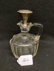 9 1/2" Crystal Pitcher with Sterling Top