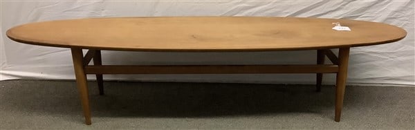 66" Mid Cent Surfboard Table Heritage Furniture: 66" Mid Cent Surfboard Table Heritage Furniture - 14 1/2"