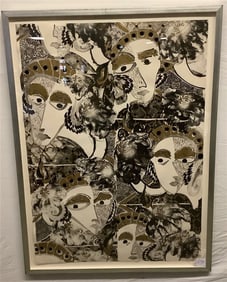 Framed , Sgnd and Titled Abstract Mixed Media 40 x 53