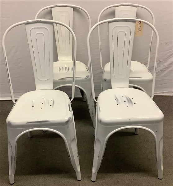 4 Contemporary Metal Cafe Chairs: 4 Contemporary Metal Cafe Chairs....14" wide, 14" deep and 33" high