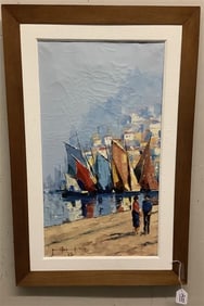 Framed O/C sgnd Pedro Olavo ( Filho ) '69 22 x 35