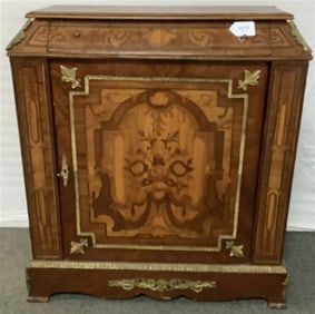 Inlaid 1 Drawer Door Ormolu Mounted Cabinet